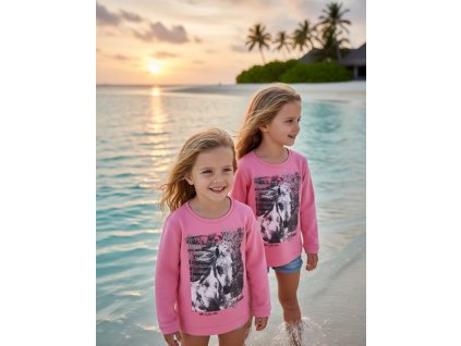 Mikina ružová s potlačou Blue Seven