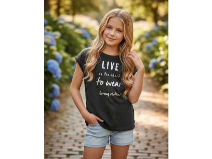 Tričko tmavosivé s nápisom Blue Seven