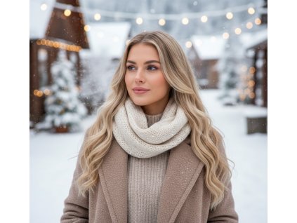 Zimný šál - tunel CAPU 2816 béžový