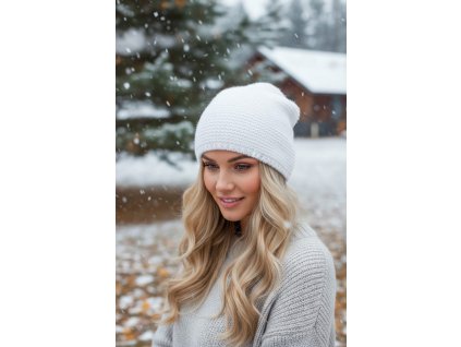 Zimná čiapka CAPU 414 biela ligotavá