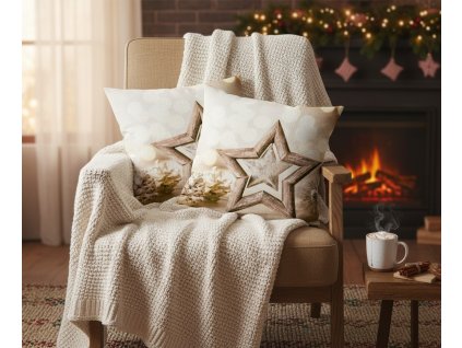Návliečky na malý vankúš Vianočná hviezda Bavlna deluxe digitál