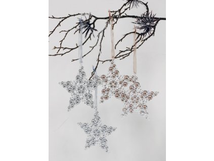 Hviezdičky - závesná dekorácia plastová 10x9 cm