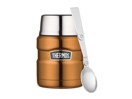 Thermos Style - termoska na jedlo so skladacou lyžicou a šálkou 470 ml - medená
