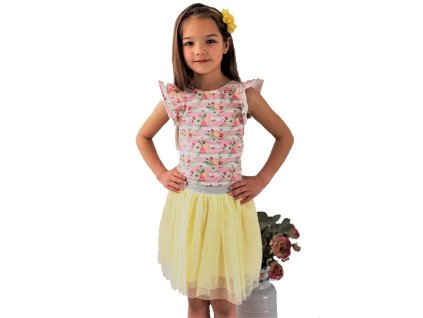 Body s potlačou s volánovým rukávom Lily Grey