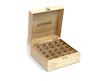 DoTerra Wooden Box s gravírovaným logom na esenciálne oleje 25x15ml