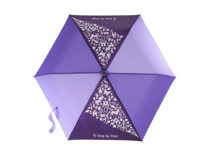 Step by Step 124804 Detský skladací dáždnik s reflexnými obrázkami, Purple