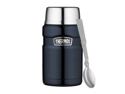 Thermos Style - termoska na jedlo so skladacou lyžicou a šálkou 710 ml - tmavomo