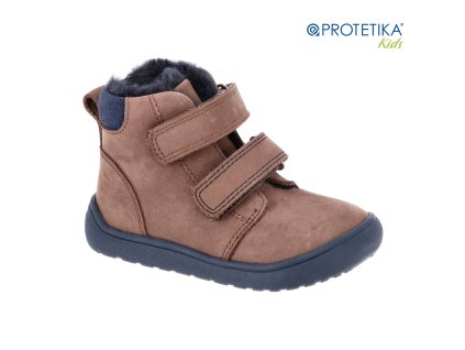 Protetika - zimné barefoot topánky DENY brown - zateplené kožušinkou TOP AKCIA!
