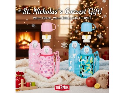 Thermos Active - detská termoska s dvoma uzávermi 600 ml - modrá AKCIA