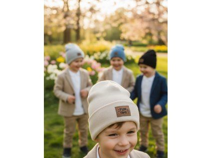 Chlapčenská čiapka Fun Time 48-131 béžová