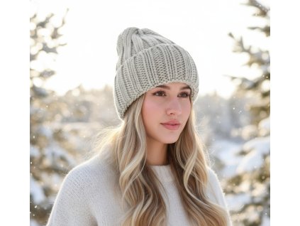 Dámska zimná čiapka COOZY  P-030 svetlohnedá