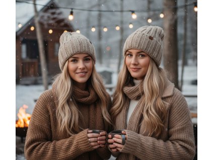 Dámska zimná čiapka COOZY P-030 teplá béžová TOP AKCIA!