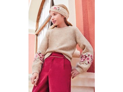 Kvietkovaný sveter s čelenkou Abel&Lula - 1405847004 TOP AKCIA!