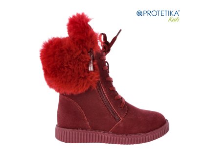 Protetika - zimné topánky KAJA bordo - zateplené kožušinkou TOP AKCIA!