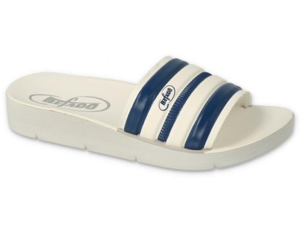 Šľapky BEFADO 067Y003 biela - modré pásiky