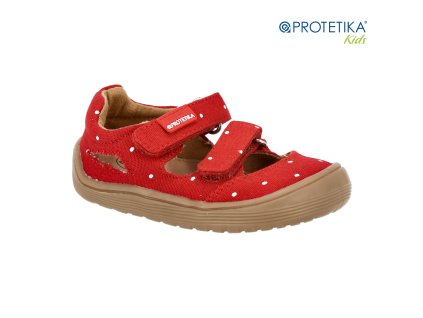 Protetika - barefoot polootvorené topánky TAFI red