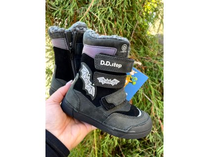 Zimné BLIKAJÚCE topánky s kožuškom BATMAN black D.D.Step