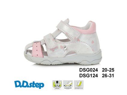 Kožené sandále HEART silver D.D.Step TOP AKCIA!