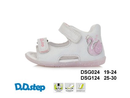 Kožené sandále SWAN silver D.D.Step