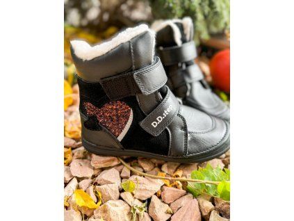 Zateplené zimné topánky D.D.Step black TOP AKCIA!