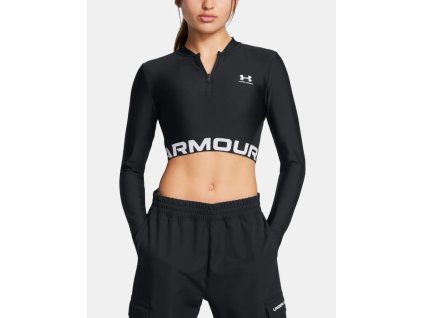 Dámske tričko HeatGear Rib 1 4 Zip LS-BLK