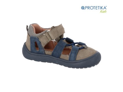 Protetika - barefoot polootvorené topánky KENDY khaki