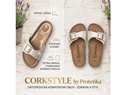 Protetika - šľapky ORS CORKSTYLE PARIS PEARL