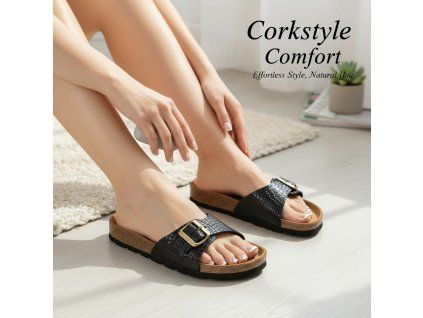 Protetika - šľapky ORS CORKSTYLE PARIS BLACK