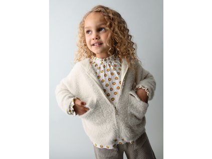 Pletený chlpatý sveter na zips s kapucňou Mayoral - 1504316010