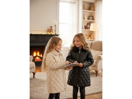 Dlhá prešívaná koženková trendy vetrovka Mayoral - 1504445065