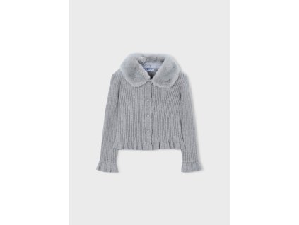 Pletený sveter s kožušinovým golierom Mayoral - 1504311017