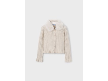 Pletený sveter s kožušinovým golierom Mayoral - 1504311020