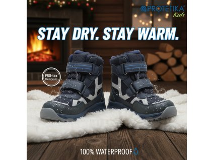 Protetika - zimné topánky s membránou PRO-TEX MIKO navy TOP AKCIA!