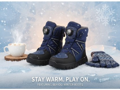 Chlapčenské snehule BEFADO WARM 169X043 - modrá