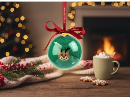 Vianočné ponožky SOB v darčekovej guli  s príveskom - zelená