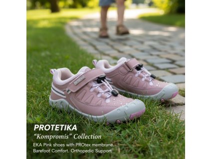 Protetika - barefoot topánky KOMPROMIS s PRO-tex membránou EKA pink