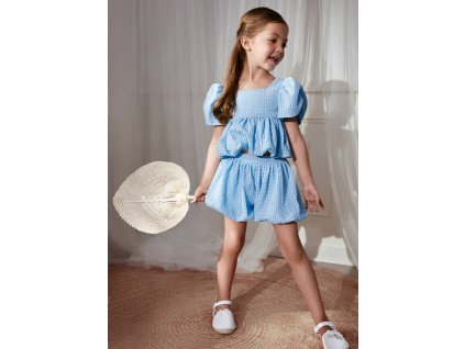 Set - tričko s golierom a vzorované kraťasy s trakmi Abel&Lula - 2605208008