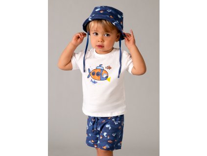 Set - tričko s potlačou, kraťasy a klobúk Mayoral - 2601667082