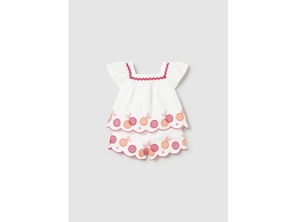 Set - blúzka a kraťasy s vyšívaným vzorom Mayoral - 2601214081