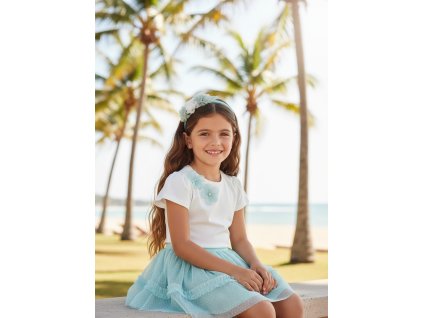 Set - tričko s 3D kvetmi a tylová sukňa Mayoral - 2603946080