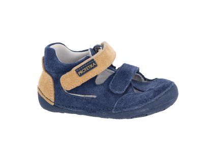 Protetika - barefoot polootvorené topánky JENY navy