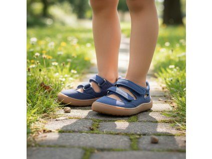 Protetika - barefoot polootvorené topánky TAFI denim