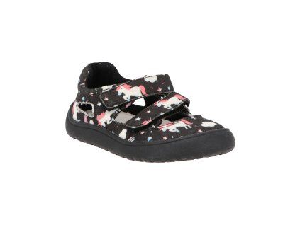 Protetika - barefoot polootvorené topánky TAFI black uni