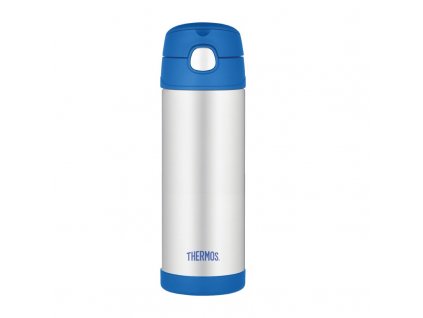 Thermos FUNtainer - detská termoska so slamkou  470 ml - modrá