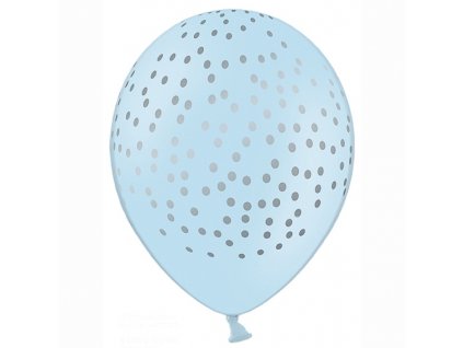 Latexový balónik modrý so striebornými bodkami