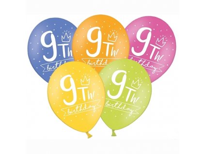 Latexový balónik 9 Birthday žltý