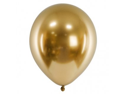 Balónik latexový chrómový zlatý  33 cm 1ks