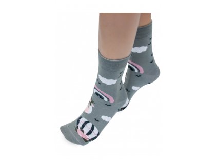 Vzorované ponožky Doctor nap 2204 - tmavosivá