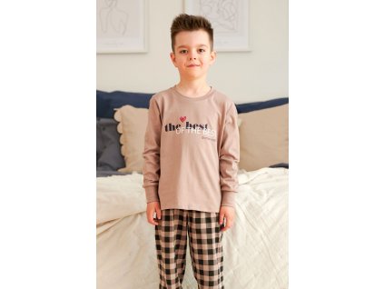 Detské pyžamo Doctor nap 5218 -  THE BEST- béžovočierne