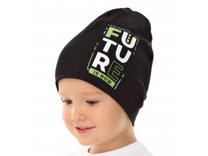 Chlapčenská čiapka s nápisom Future MWJ-3225 čierna